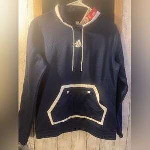 NWT Women’s Adidas Navy blue and White hooded sweatshirt medium